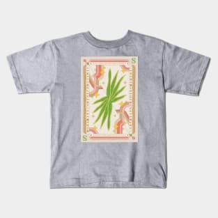 Sansevieria Trifasciata Snake Plant Illustration with Playing Card Design for Plant Mom Plant Daddy Kids T-Shirt